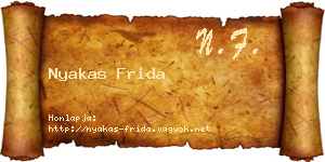 Nyakas Frida névjegykártya